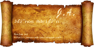 János Adrián névjegykártya