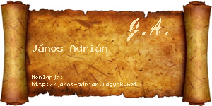 János Adrián névjegykártya