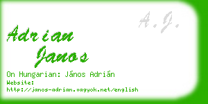 adrian janos business card